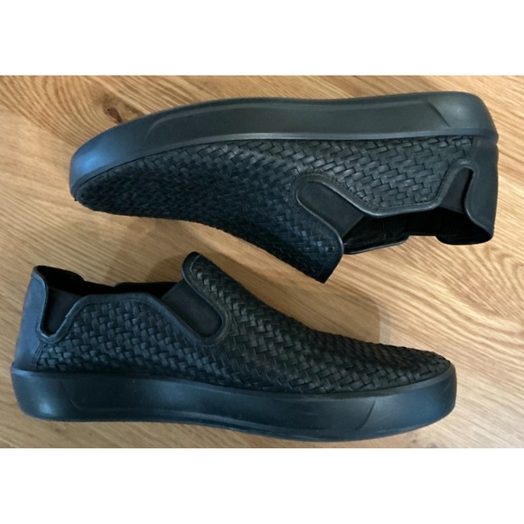 ECCO Black Woven Leather Slip On Loafers Made in Portugal Men's 12 EU 46 - Picture 5 of 10